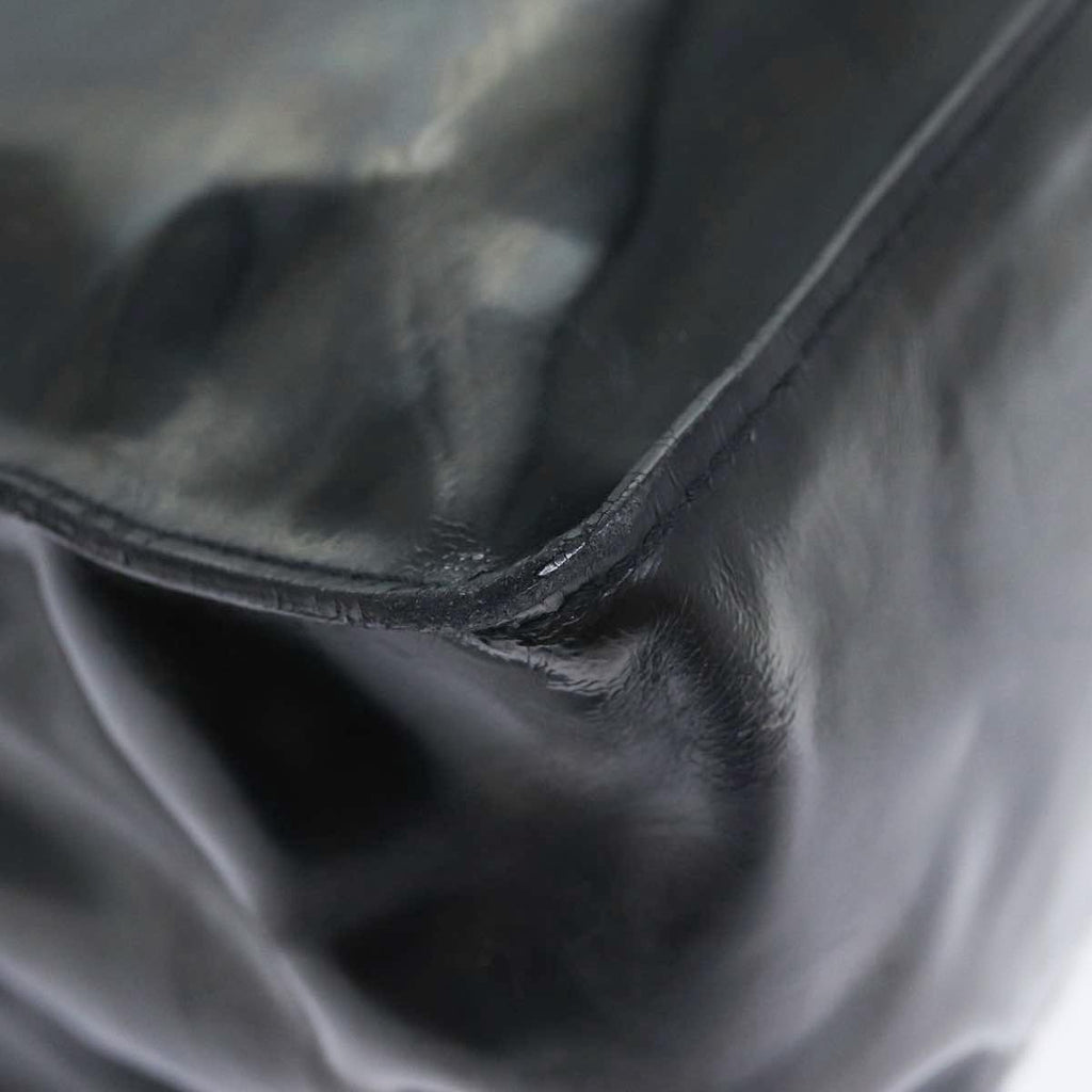 CHANEL Hand Bag Patent leather Black Silver CC bs17831