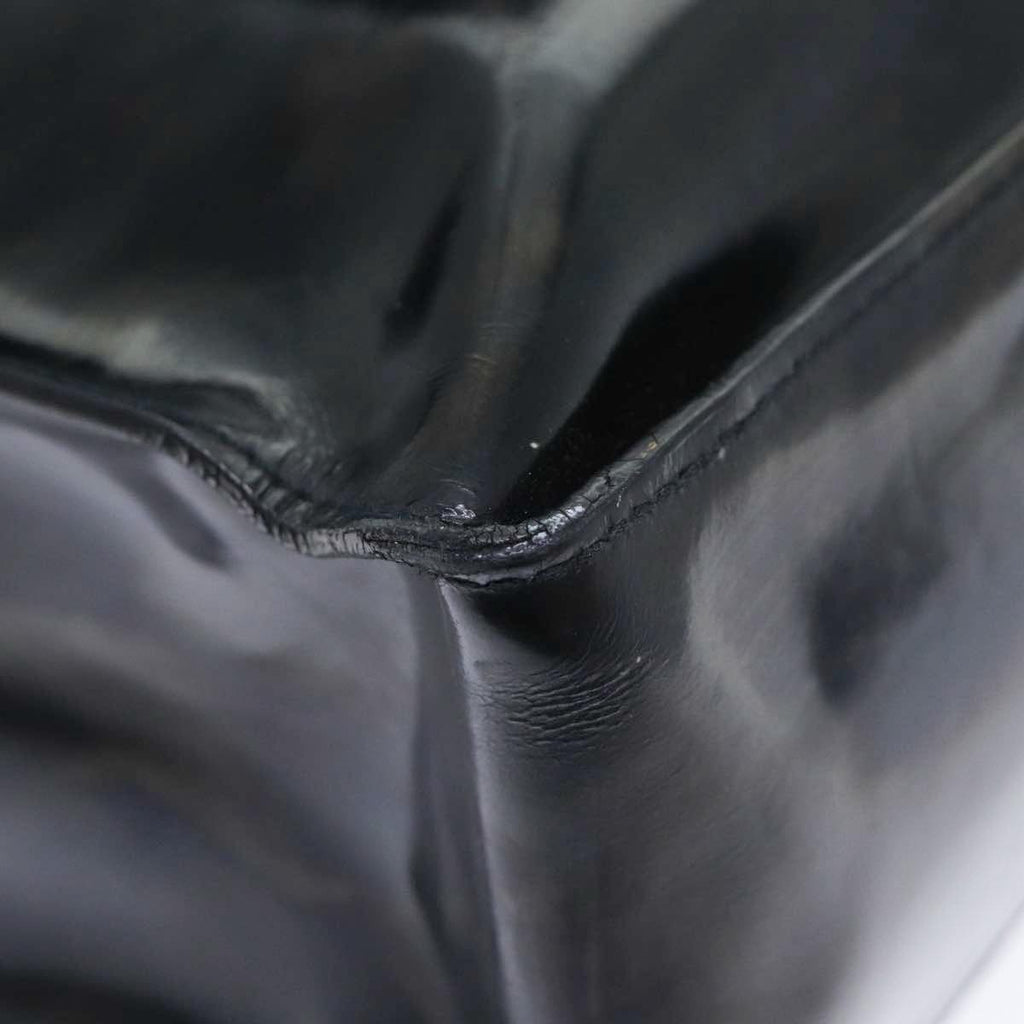 CHANEL Hand Bag Patent leather Black Silver CC bs17831