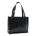 CHANEL Hand Bag Patent leather Black Silver CC bs17831
