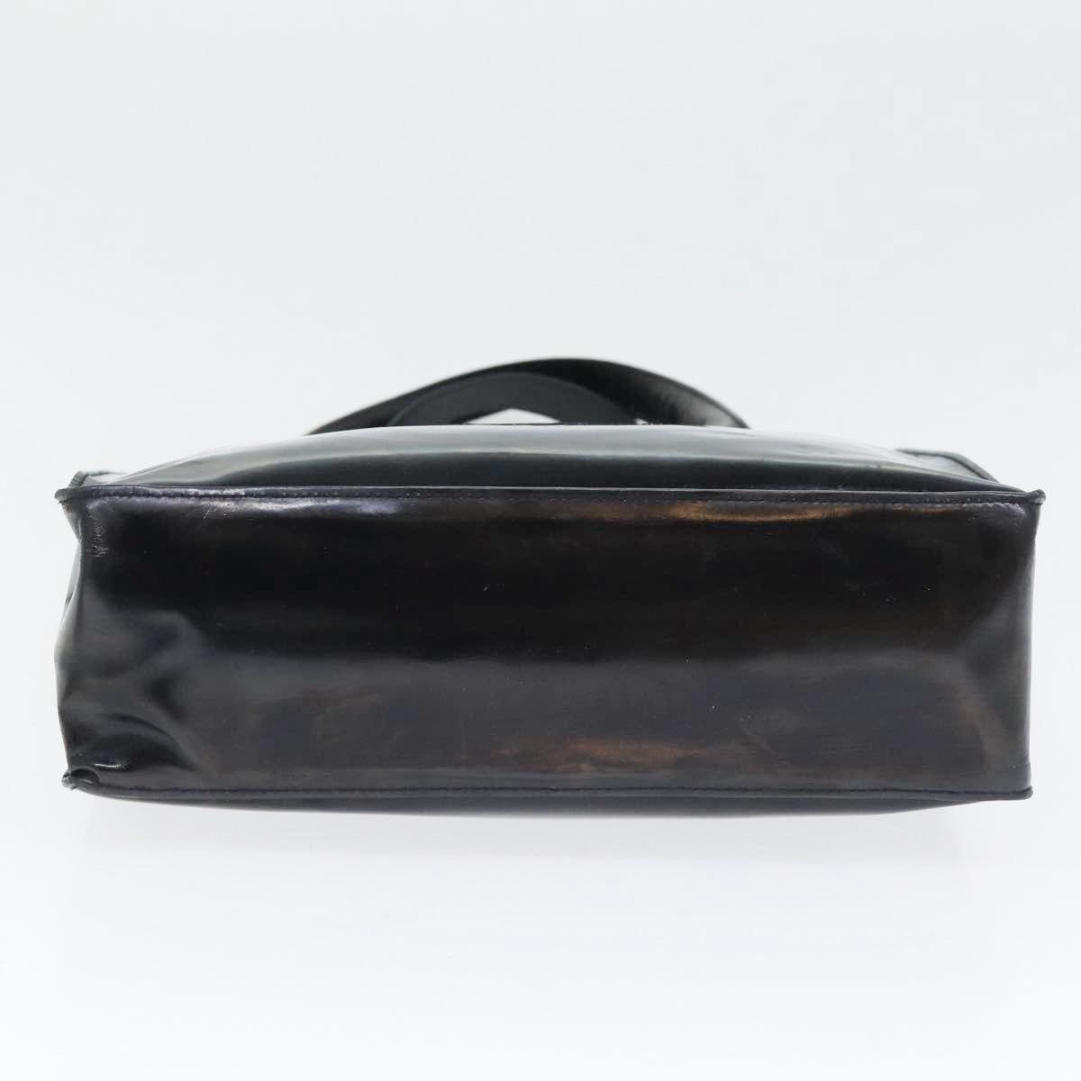 CHANEL Hand Bag Patent leather Black Silver CC bs17831