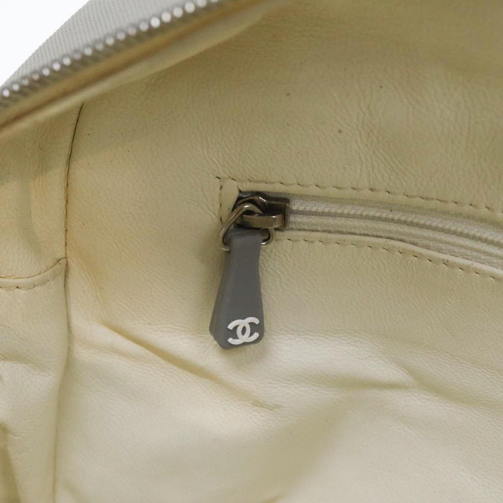 CHANEL Hand Bag Canvas Gray Silver CC bs17832