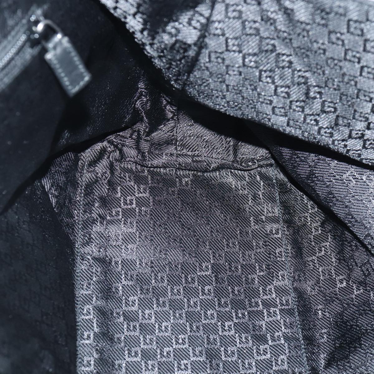 GUCCI Shoulder Bag Nylon Black Silver 122374 bs17862