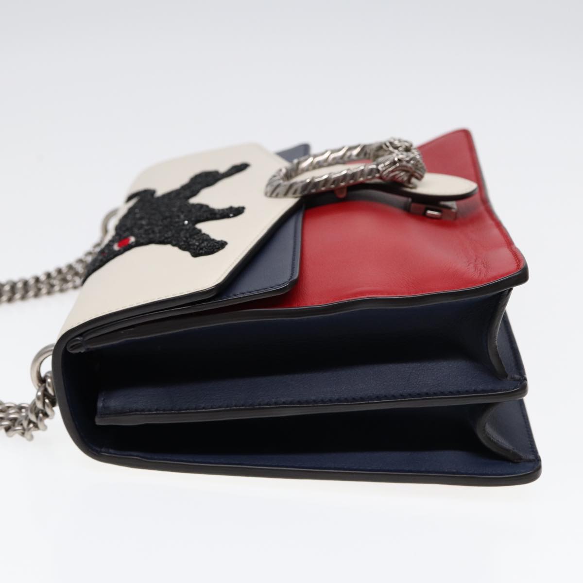 GUCCI Chain Dionysus Panther Shoulder Bag Leather Multicolor 403348 bs17863