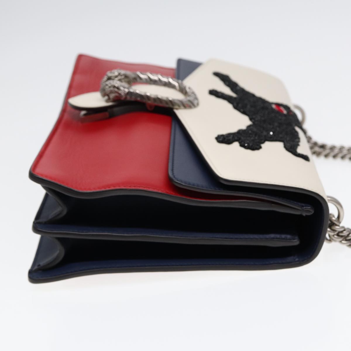 GUCCI Chain Dionysus Panther Shoulder Bag Leather Multicolor 403348 bs17863
