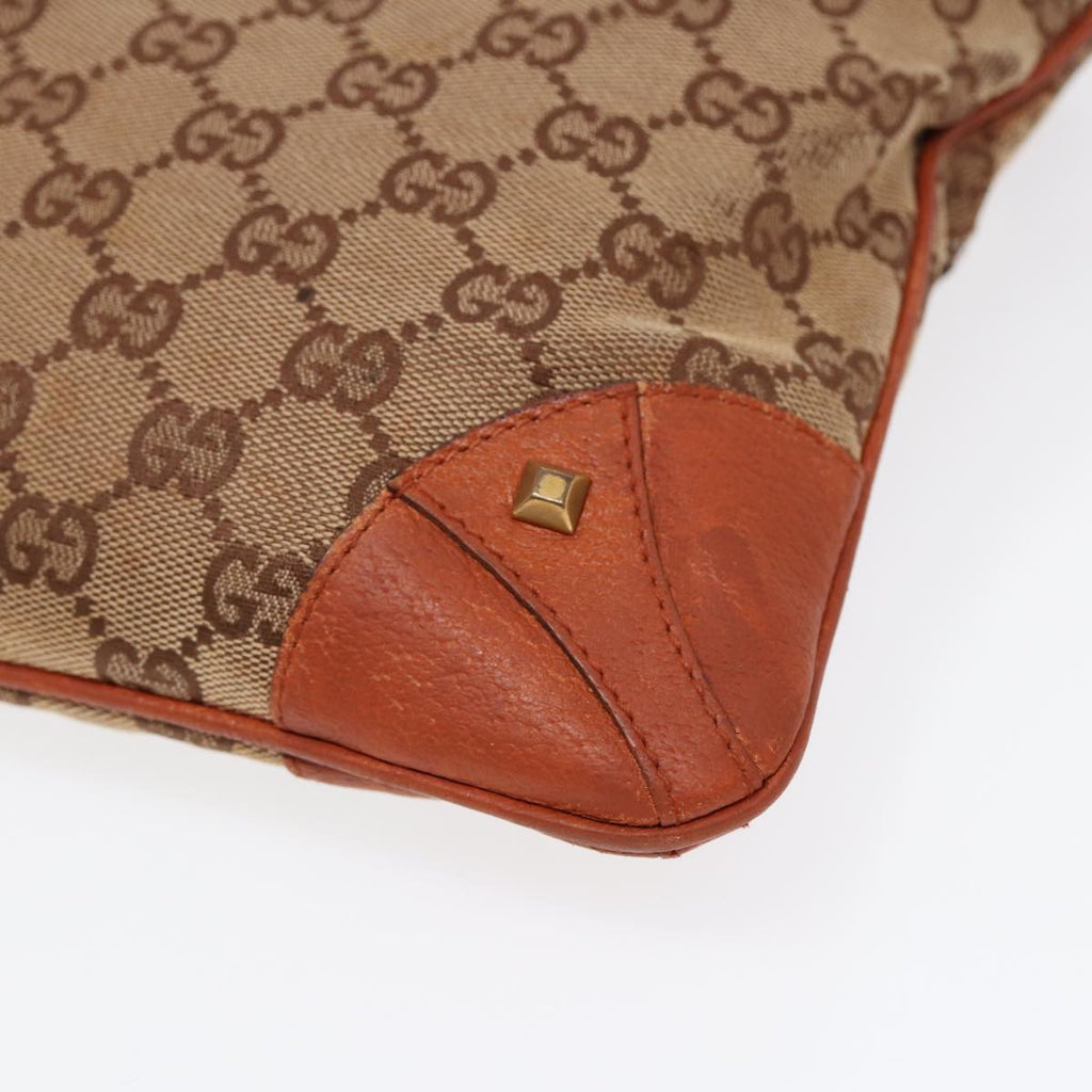 GUCCI GG Canvas Shoulder Bag Beige Gold 120893 bs17865