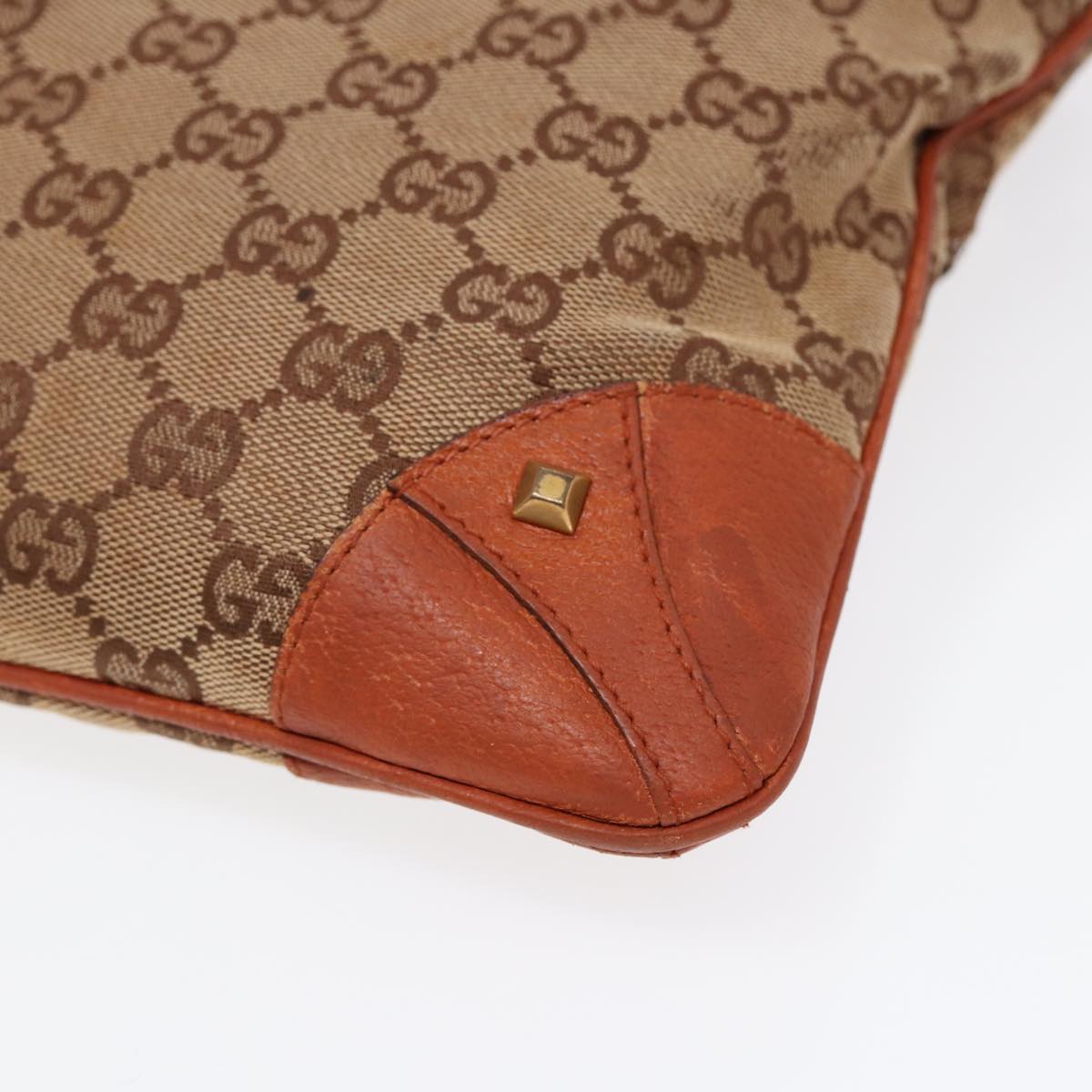 GUCCI GG Canvas Shoulder Bag Beige Gold 120893 bs17865