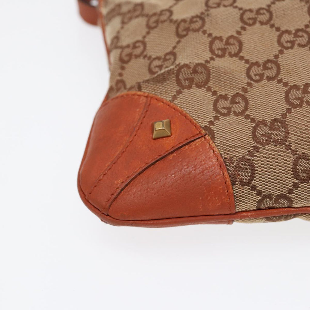GUCCI GG Canvas Shoulder Bag Beige Gold 120893 bs17865
