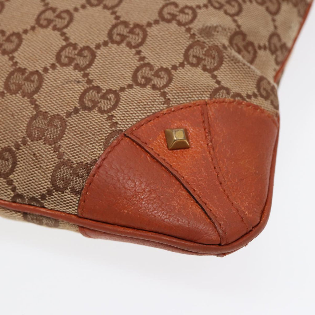 GUCCI GG Canvas Shoulder Bag Beige Gold 120893 bs17865