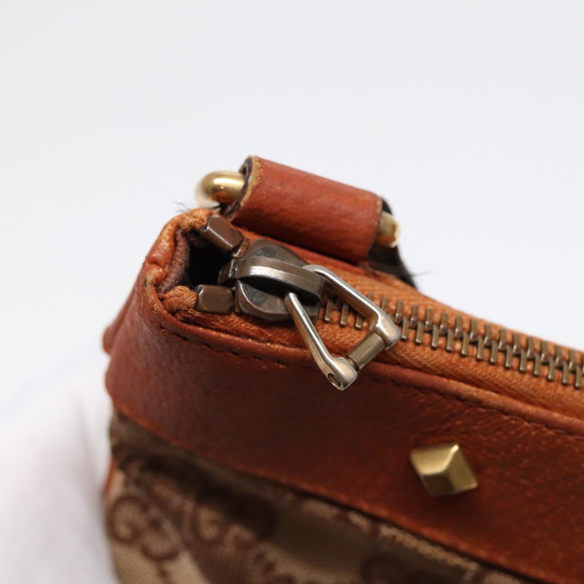GUCCI GG Canvas Shoulder Bag Beige Gold 120893 bs17865