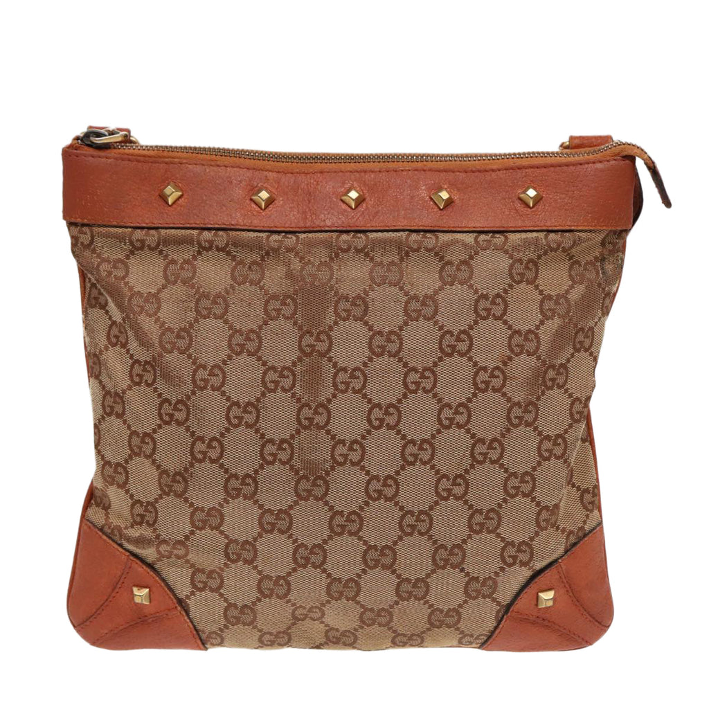 GUCCI GG Canvas Shoulder Bag Beige Gold 120893 bs17865