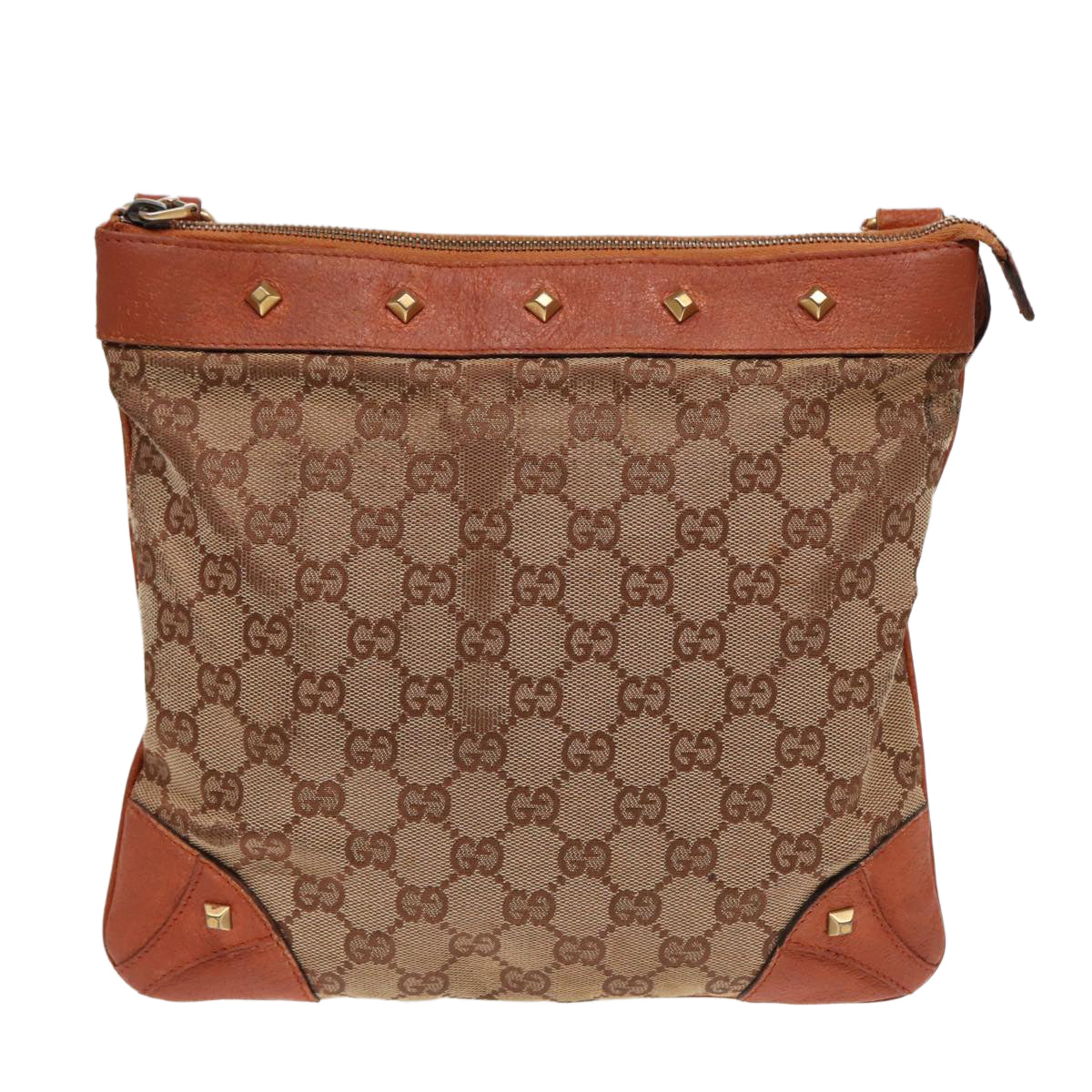 GUCCI GG Canvas Shoulder Bag Beige Gold 120893 bs17865