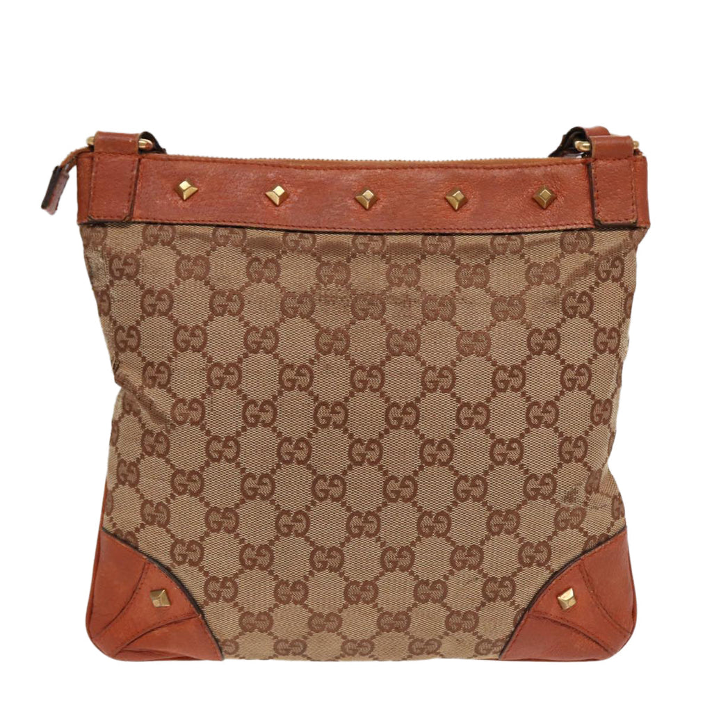 GUCCI GG Canvas Shoulder Bag Beige Gold 120893 bs17865