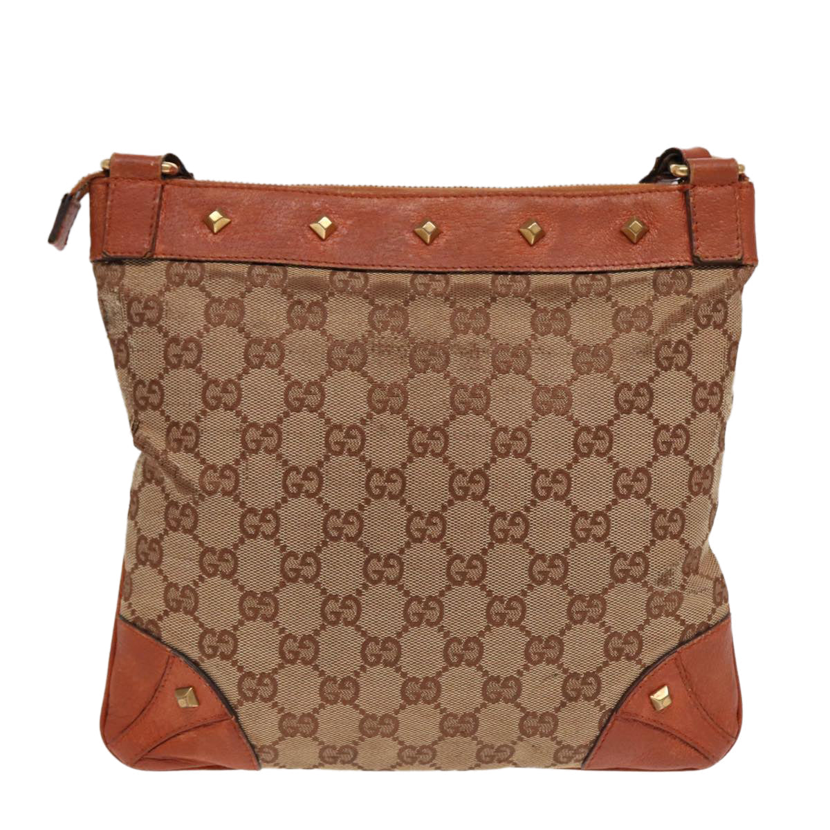 GUCCI GG Canvas Shoulder Bag Beige Gold 120893 bs17865