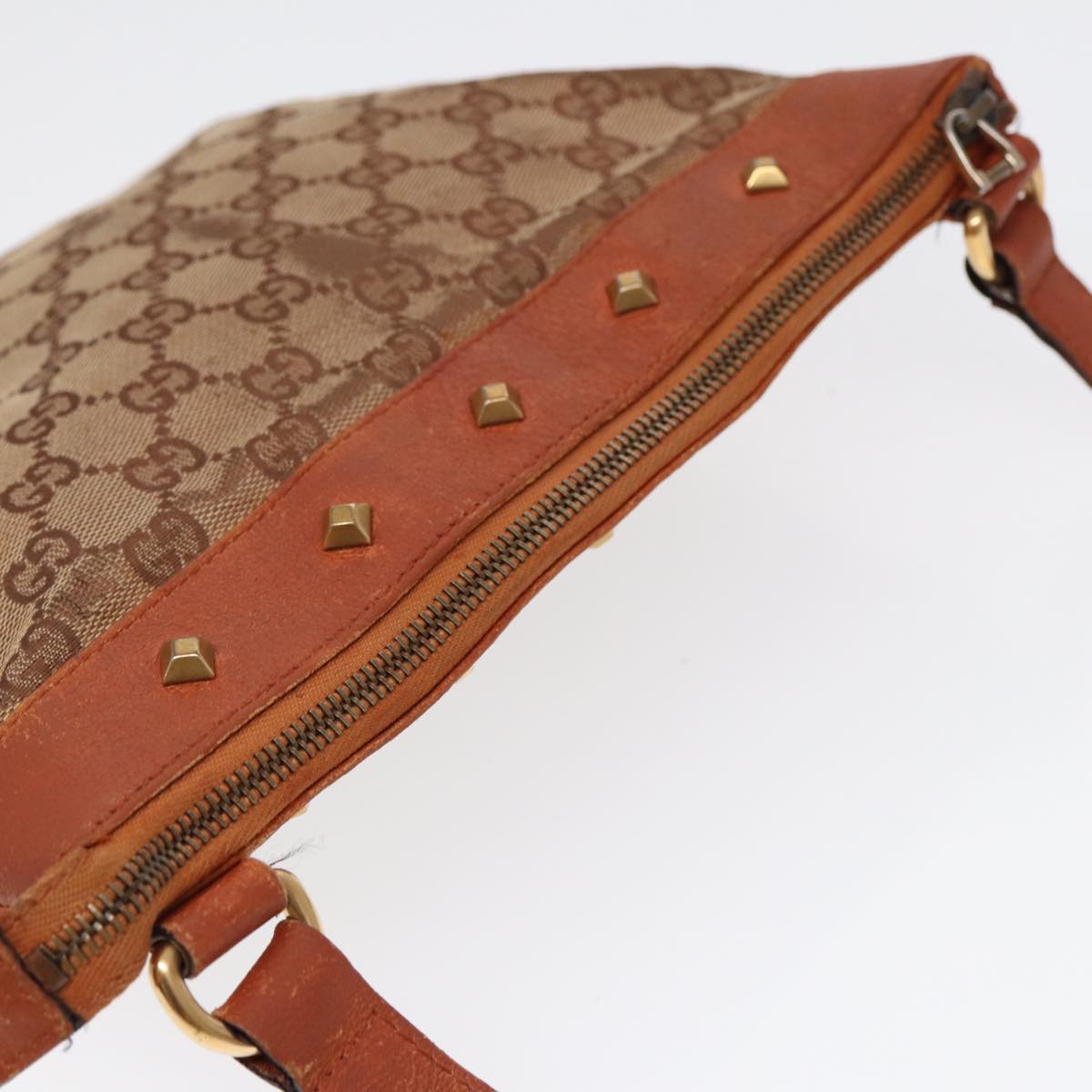 GUCCI GG Canvas Shoulder Bag Beige Gold 120893 bs17865
