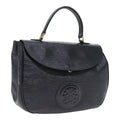 FENDI Hand Bag Leather Black Gold bs17873