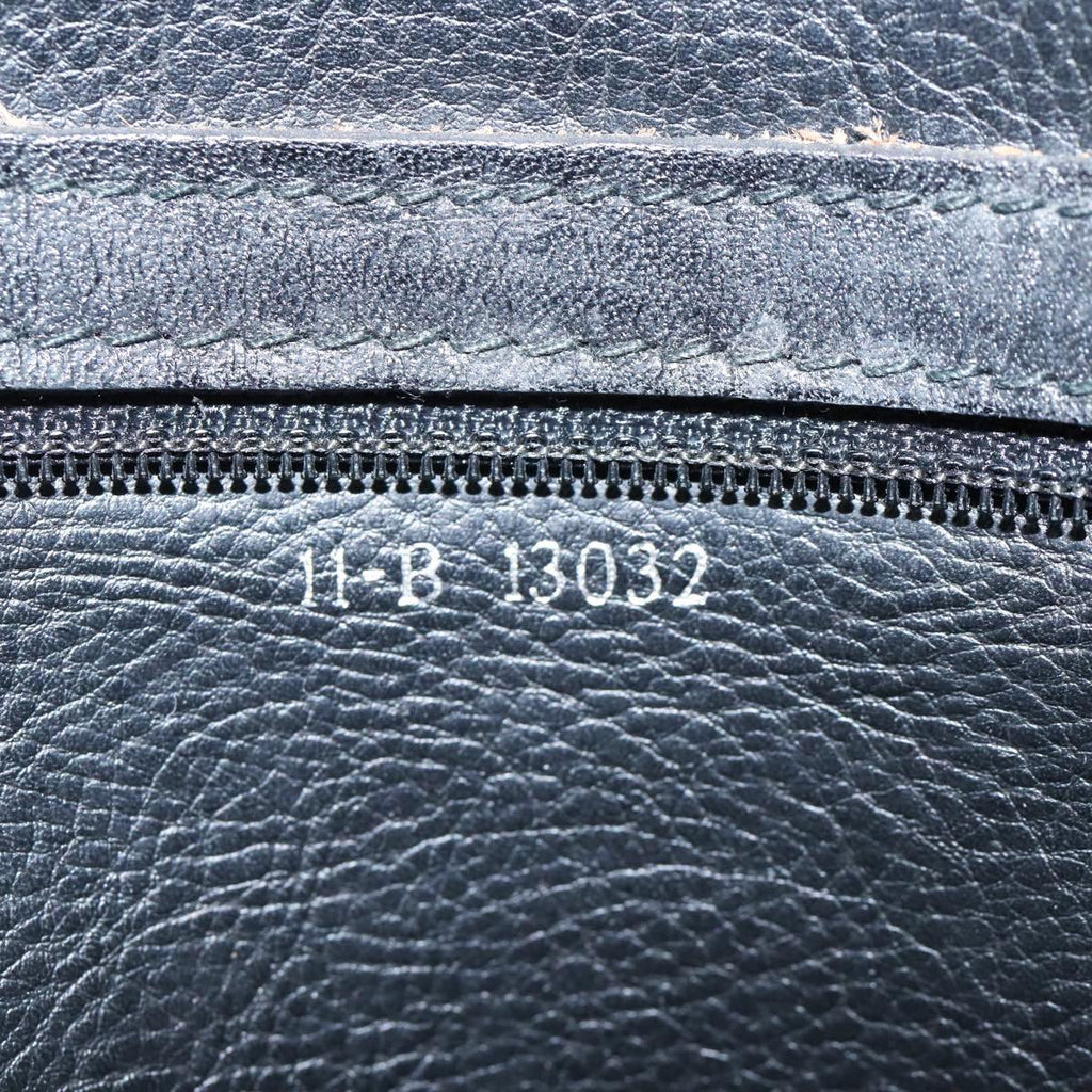 FENDI Hand Bag Leather Black Gold bs17873