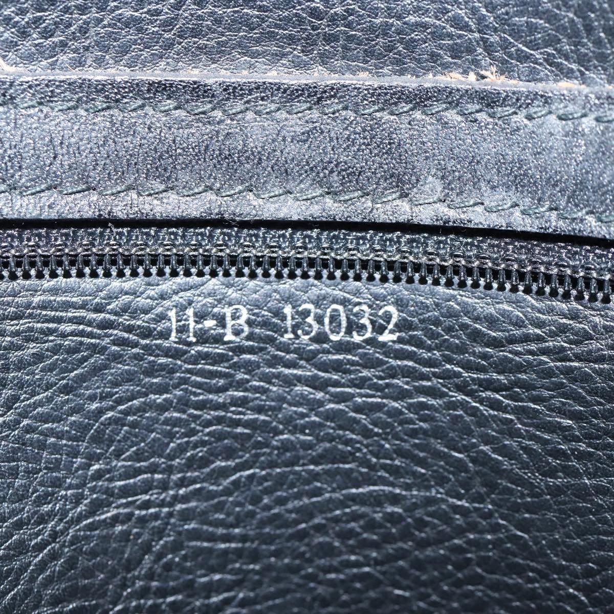 FENDI Hand Bag Leather Black Gold bs17873