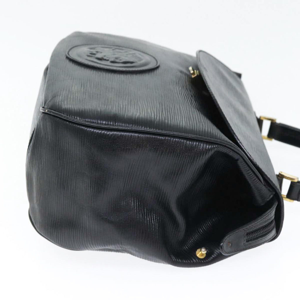 FENDI Hand Bag Leather Black Gold bs17873