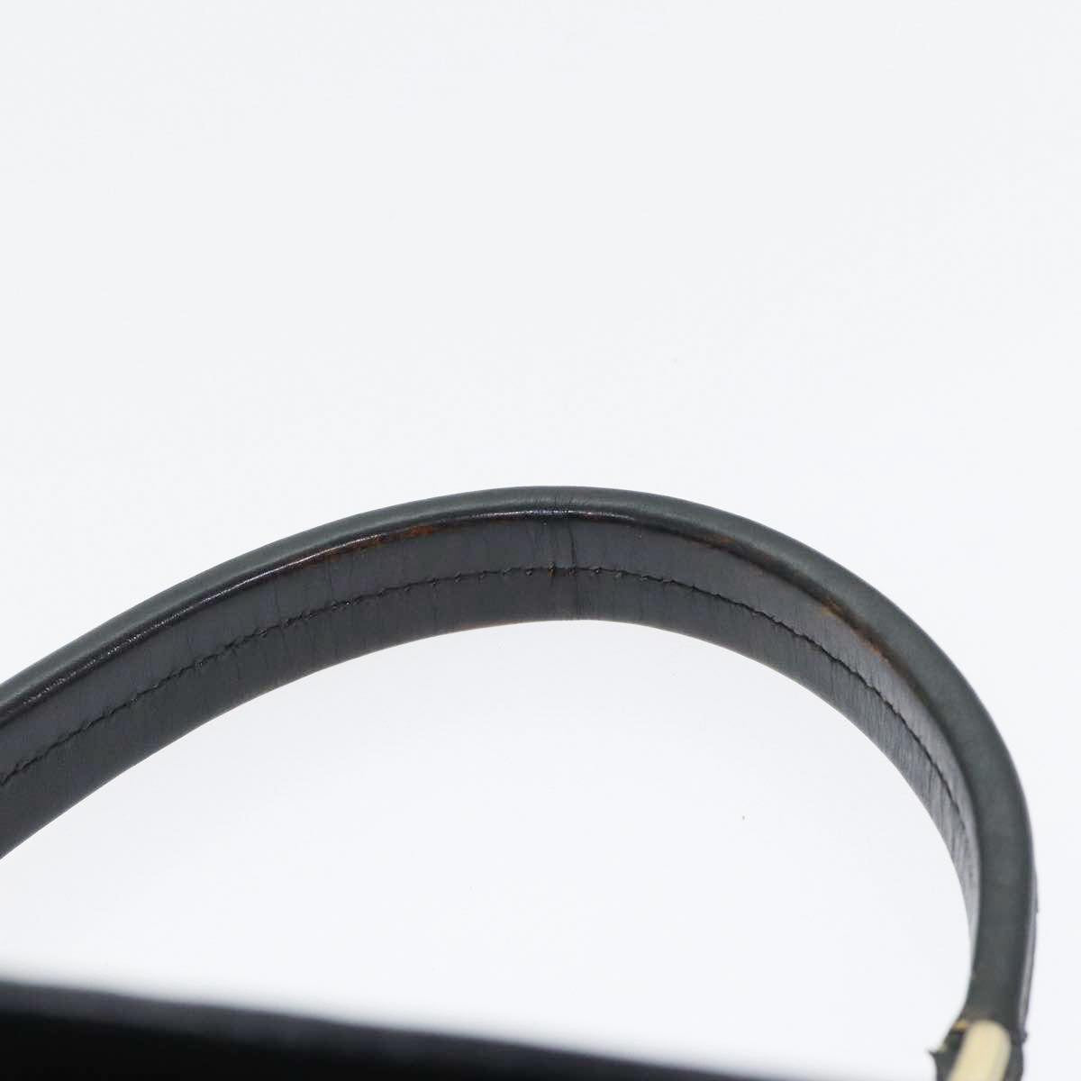 FENDI Hand Bag Leather Black Gold bs17873