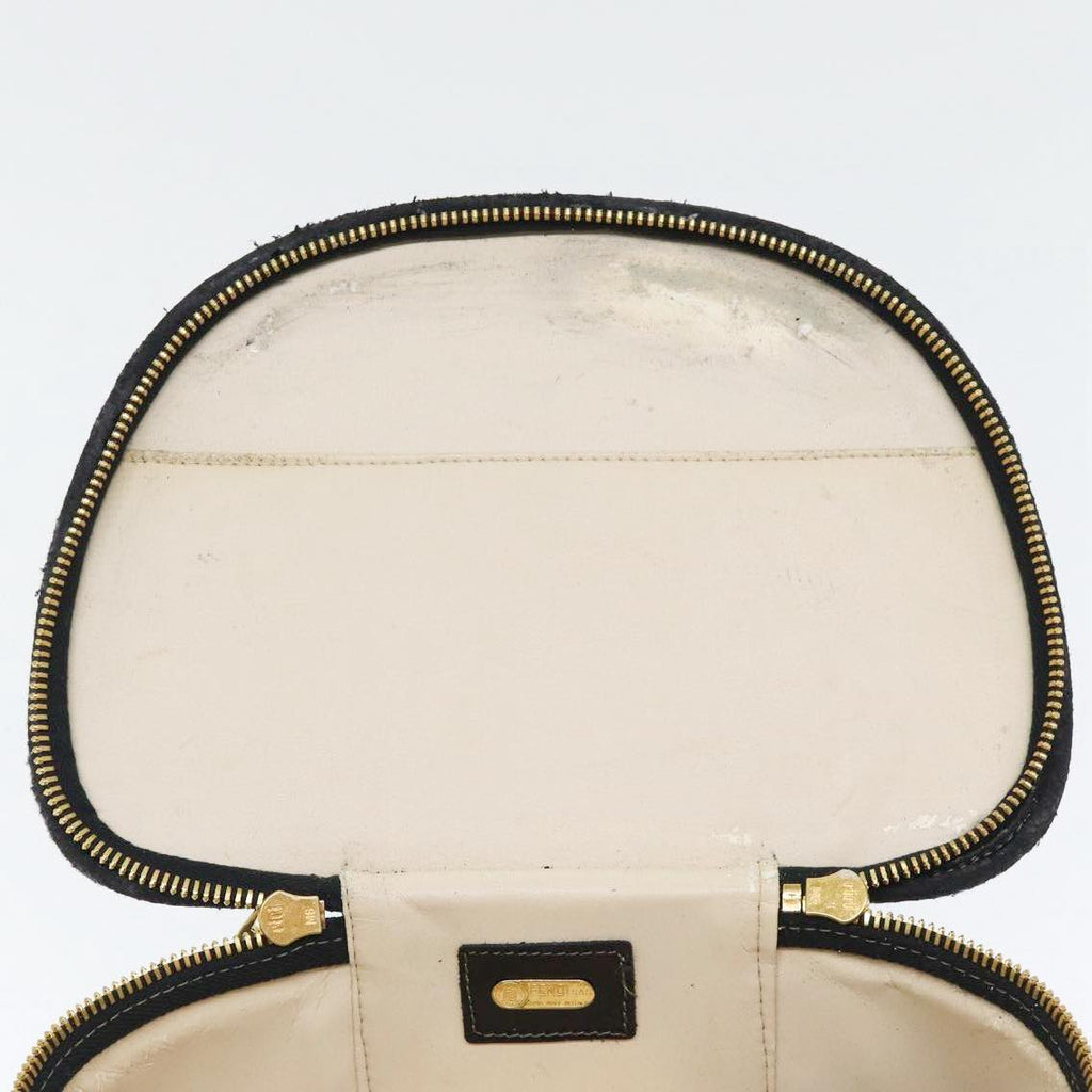 FENDI Pecan Canvas Hand Bag Brown Black gold bs17879