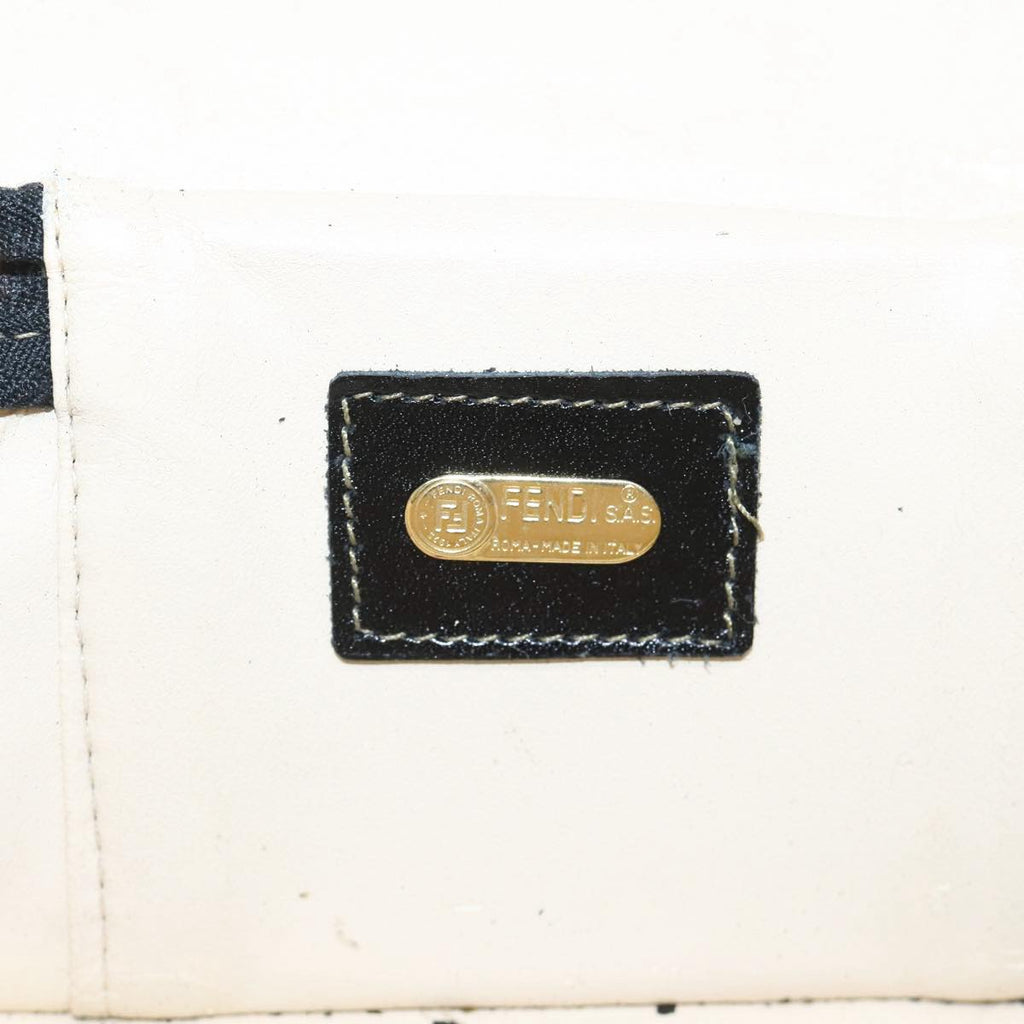FENDI Pecan Canvas Hand Bag Brown Black gold bs17879