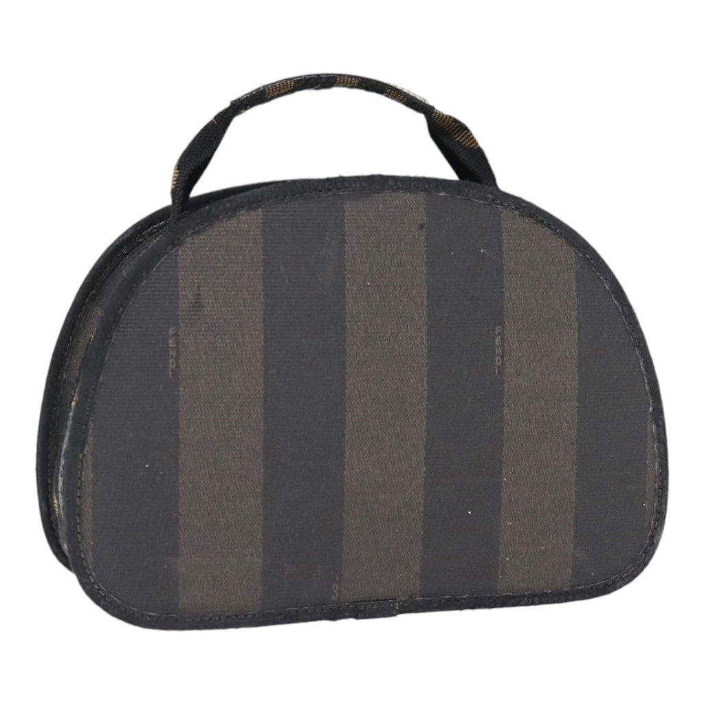 FENDI Pecan Canvas Hand Bag Brown Black gold bs17879