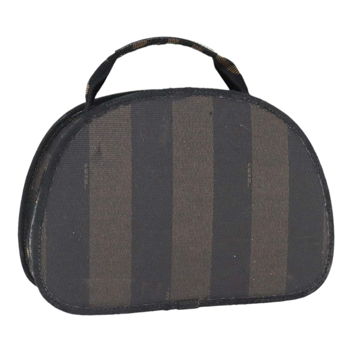 FENDI Pecan Canvas Hand Bag Brown Black gold bs17879
