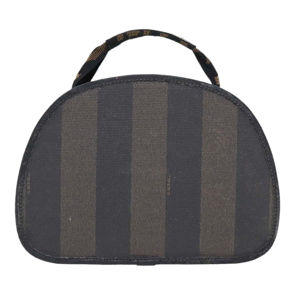 FENDI Pecan Canvas Hand Bag Brown Black gold bs17879