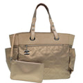 CHANEL Paris Biarritz MM Tote Bag Coated Canvas Gold Tone Silver CC bs17902