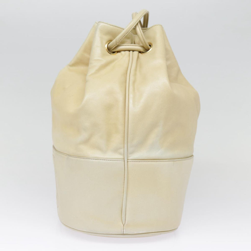 CHANEL Shoulder Bag Lamb Skin Beige Gold CC bs17904