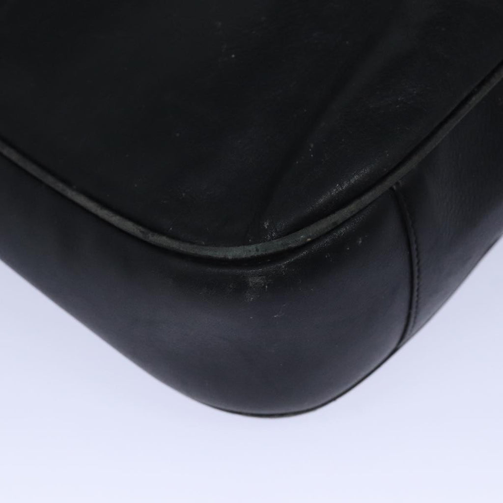 GUCCI Bamboo Hand Bag Leather 2way Black Gold 001 1781 1577 bs17930