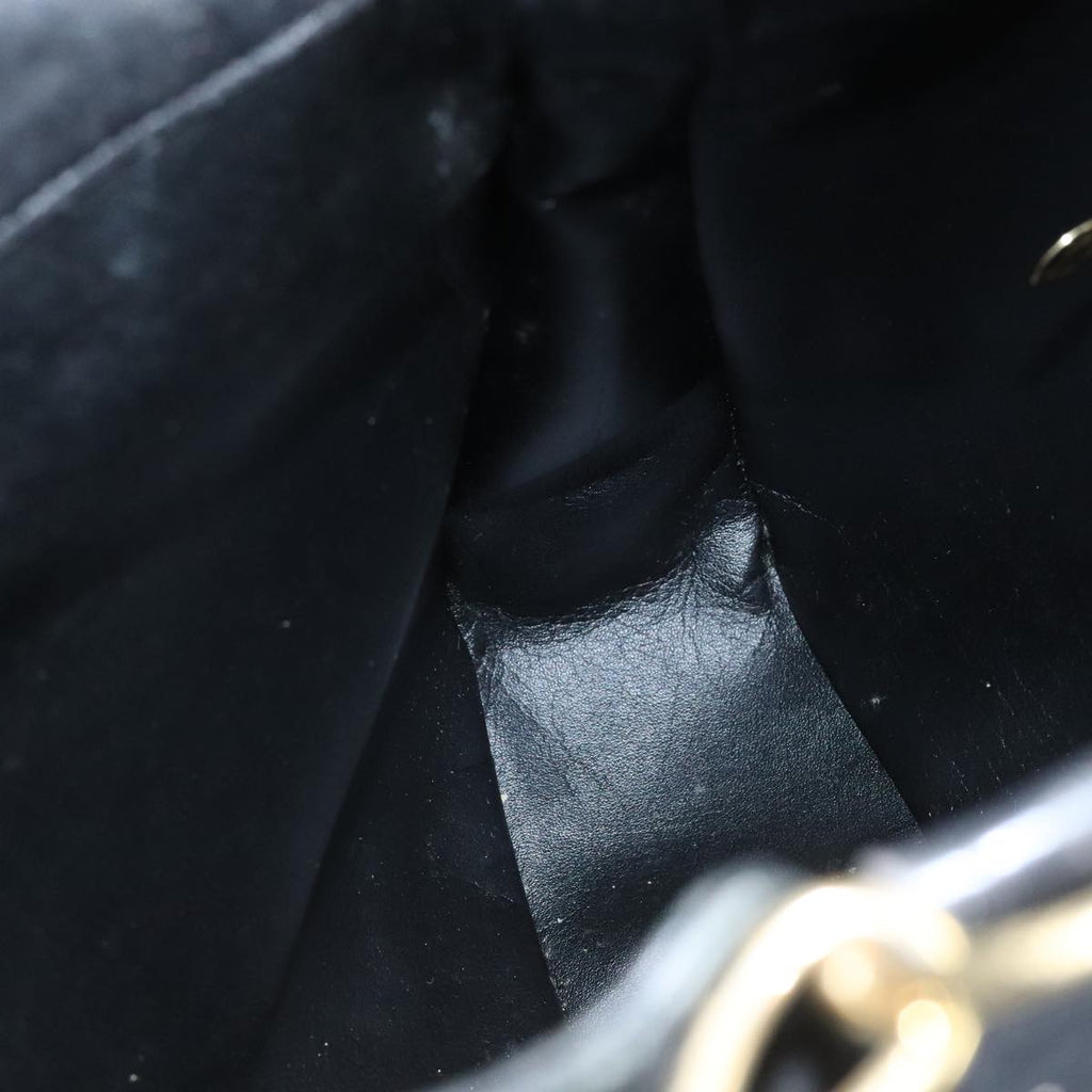 GUCCI Bamboo Hand Bag Leather 2way Black Gold 001 1781 1577 bs17930