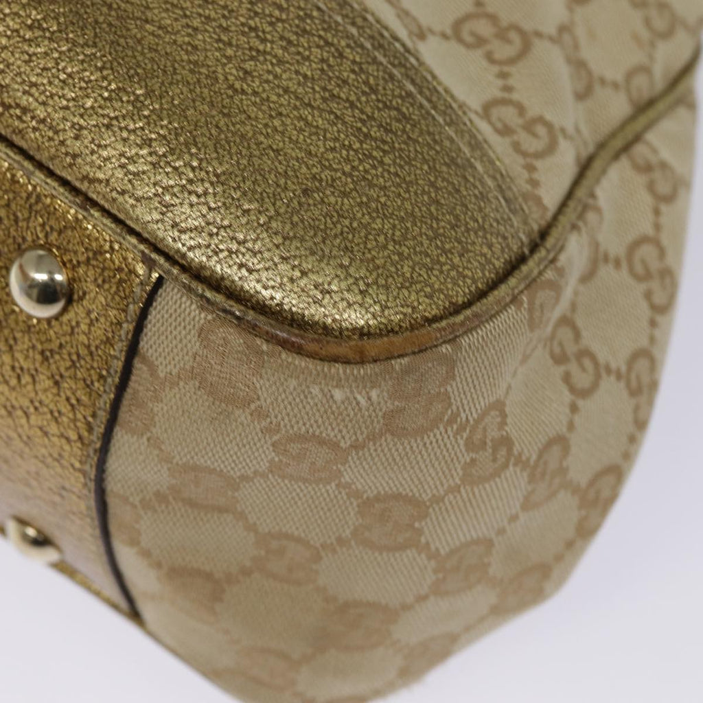 GUCCI GG Canvas Tote Bag Gold Tone Gold 163805 bs17949