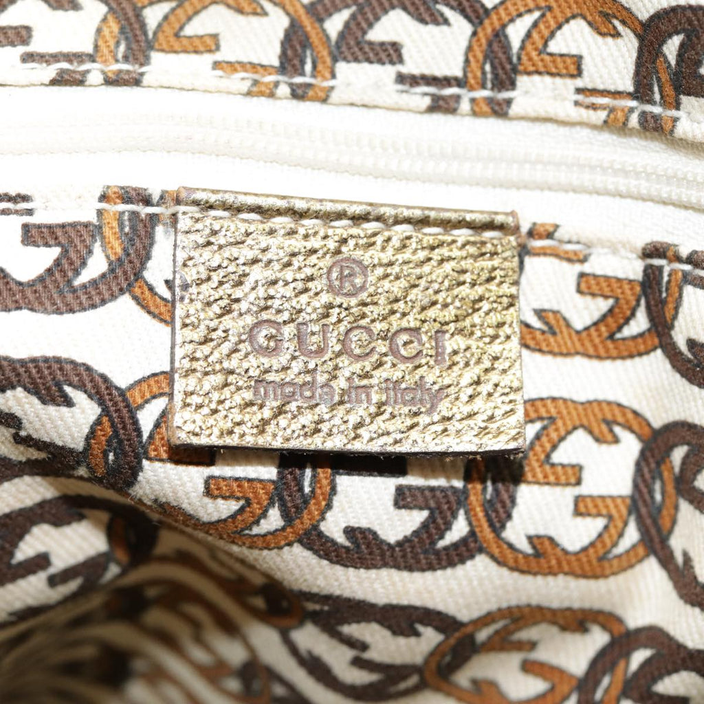 GUCCI GG Canvas Tote Bag Gold Tone Gold 163805 bs17949