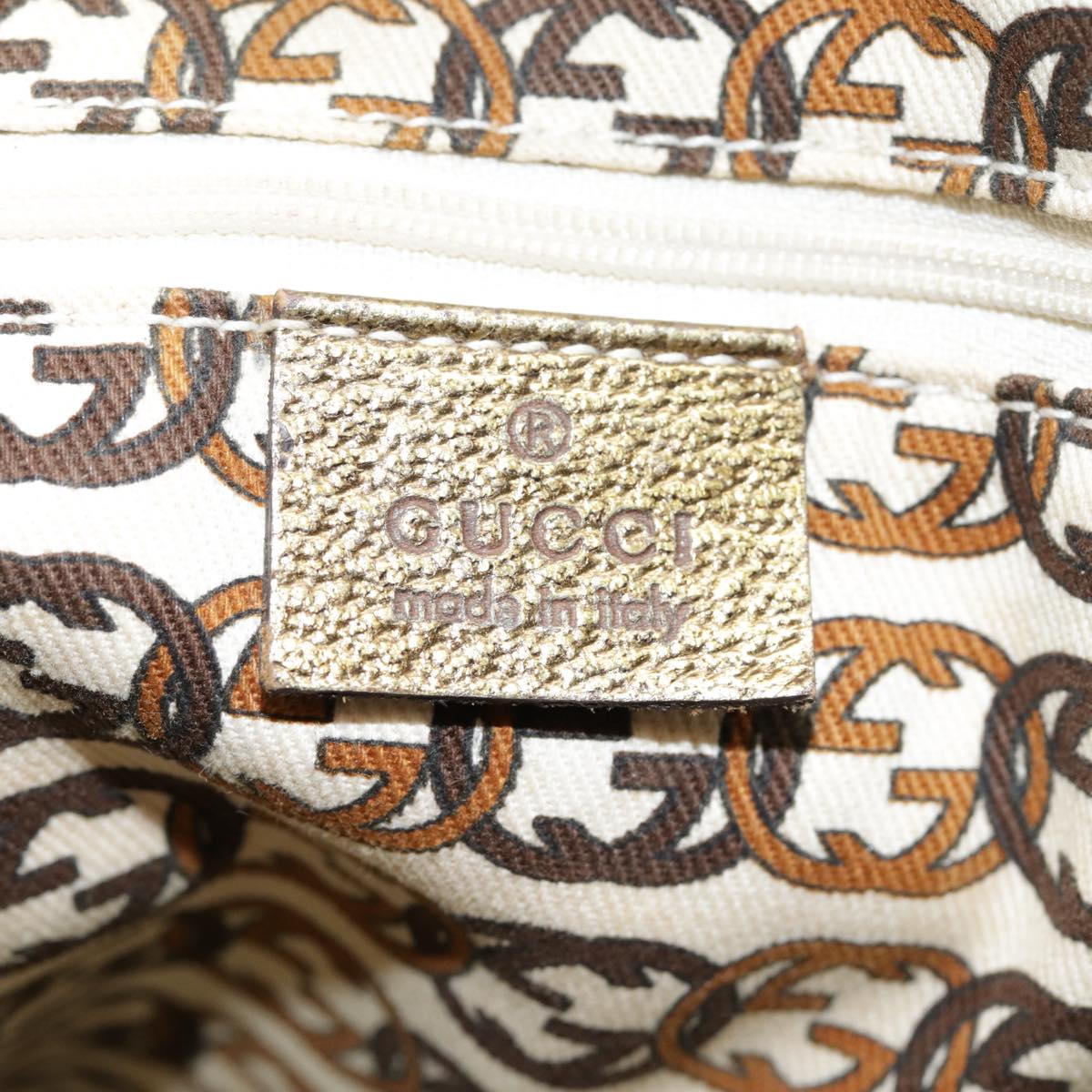 GUCCI GG Canvas Tote Bag Gold Tone Gold 163805 bs17949