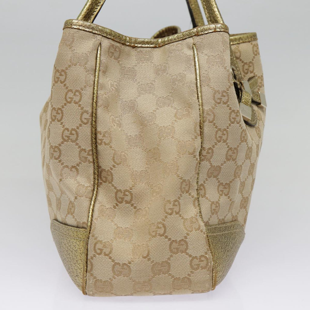 GUCCI GG Canvas Tote Bag Gold Tone Gold 163805 bs17949