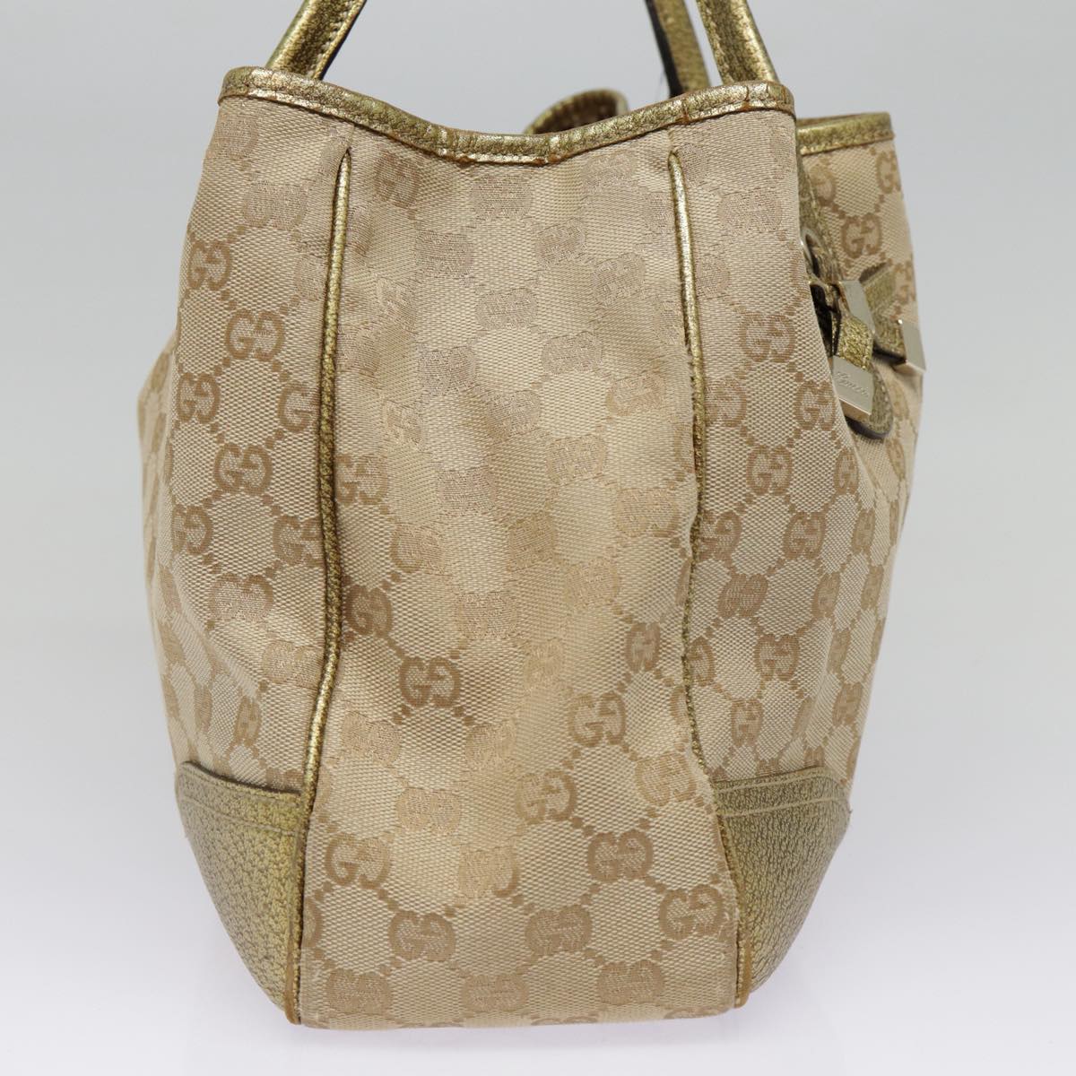 GUCCI GG Canvas Tote Bag Gold Tone Gold 163805 bs17949