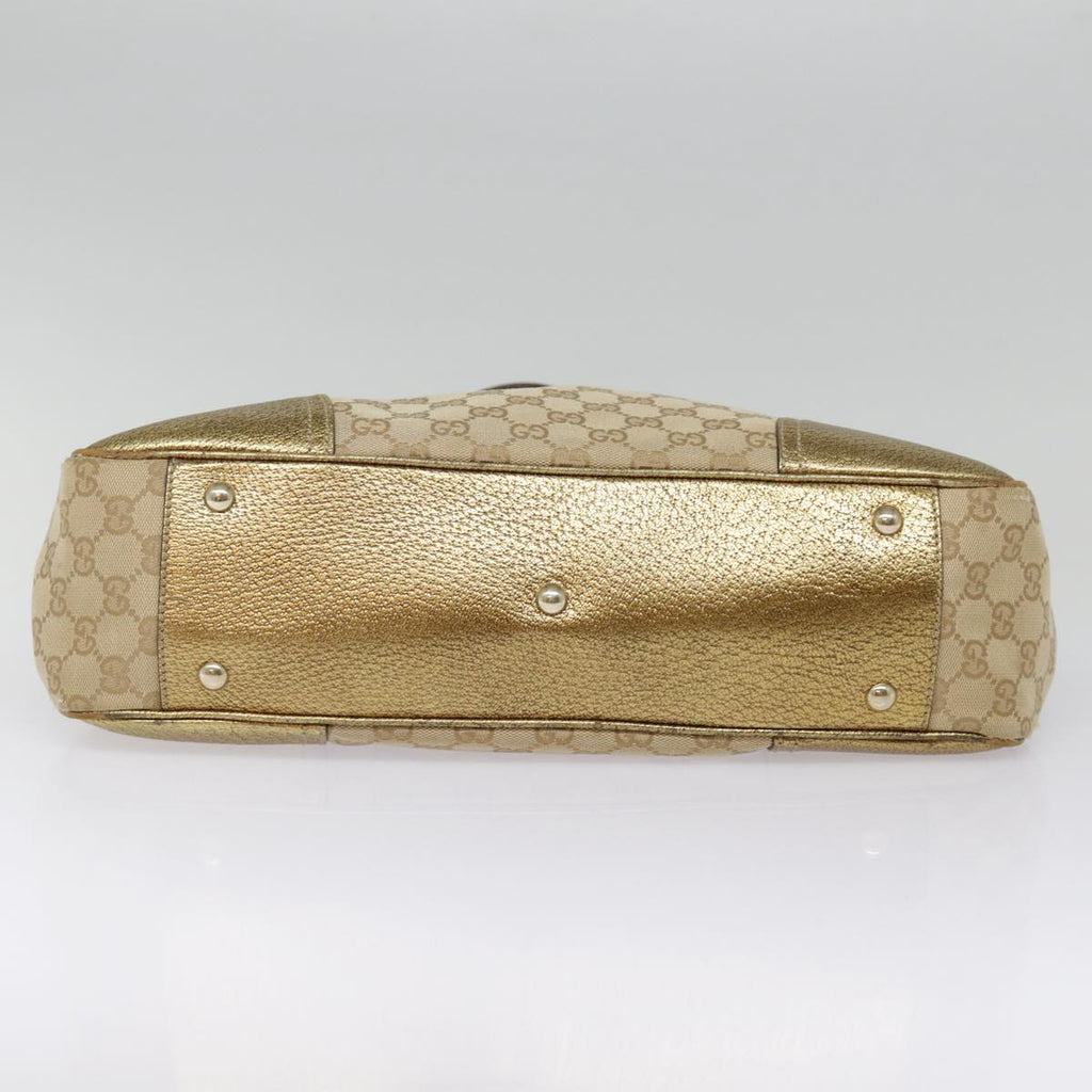 GUCCI GG Canvas Tote Bag Gold Tone Gold 163805 bs17949