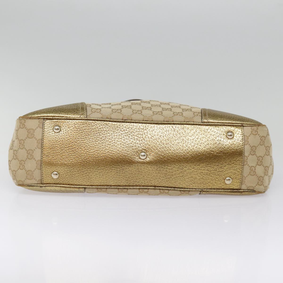 GUCCI GG Canvas Tote Bag Gold Tone Gold 163805 bs17949