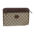 GUCCI GG Supreme Clutch Bag PVC Beige 014 115 6863 bs17950