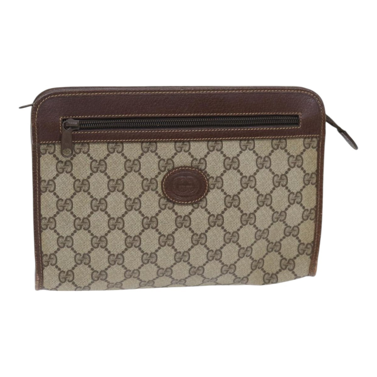 GUCCI GG Supreme Clutch Bag PVC Beige 014 115 6863 bs17950