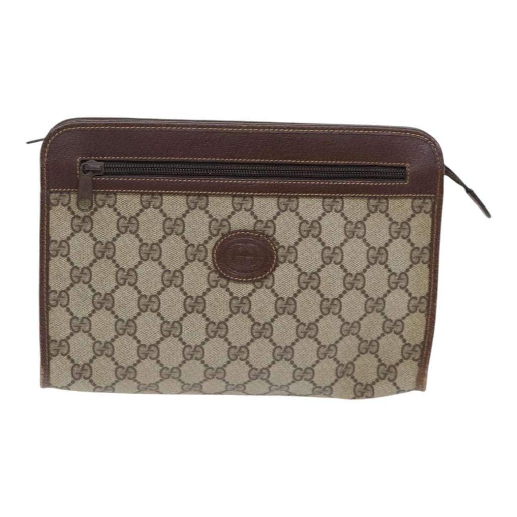 GUCCI GG Supreme Clutch Bag PVC Beige 014 115 6863 bs17950