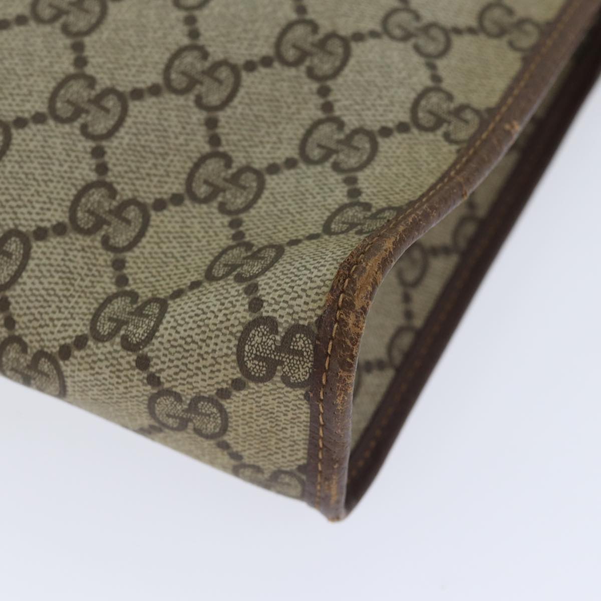 GUCCI GG Supreme Clutch Bag PVC Beige 014 115 6863 bs17950