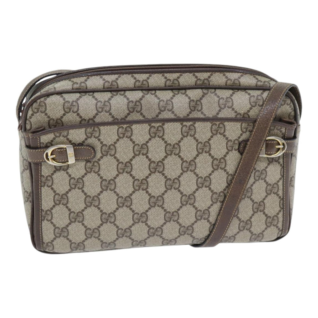GUCCI GG Supreme Shoulder Bag PVC Leather Beige 001 115 0117 bs17951