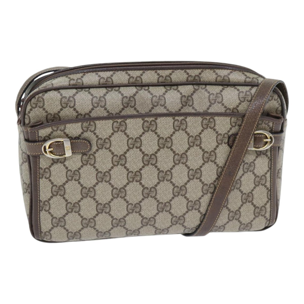 GUCCI GG Supreme Shoulder Bag PVC Leather Beige 001 115 0117 bs17951