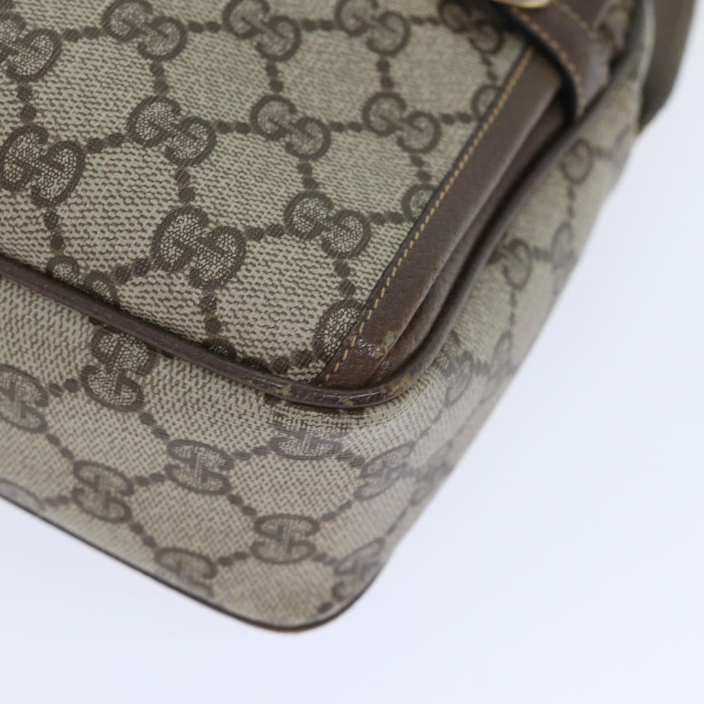 GUCCI GG Supreme Shoulder Bag PVC Leather Beige 001 115 0117 bs17951
