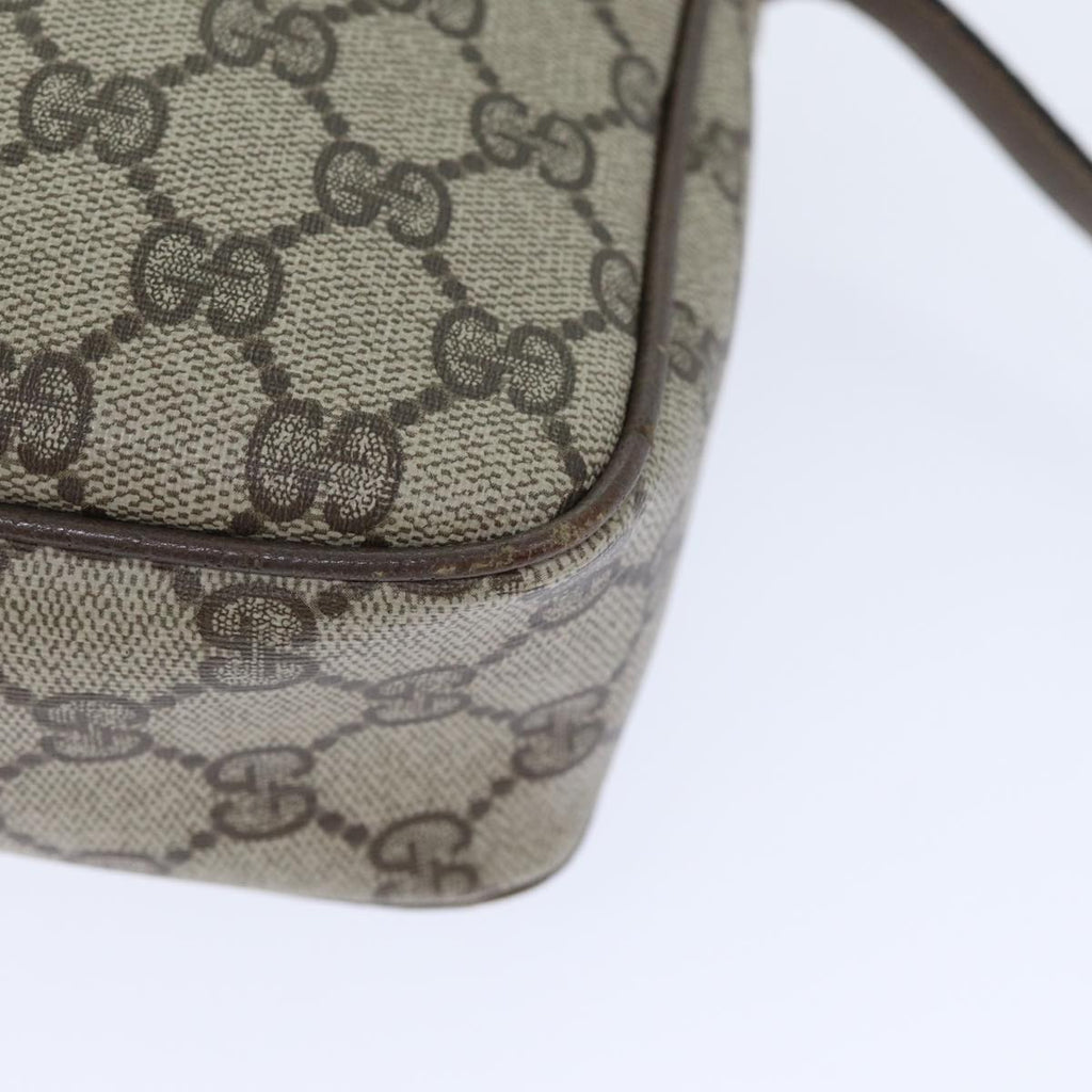 GUCCI GG Supreme Shoulder Bag PVC Leather Beige 001 115 0117 bs17951