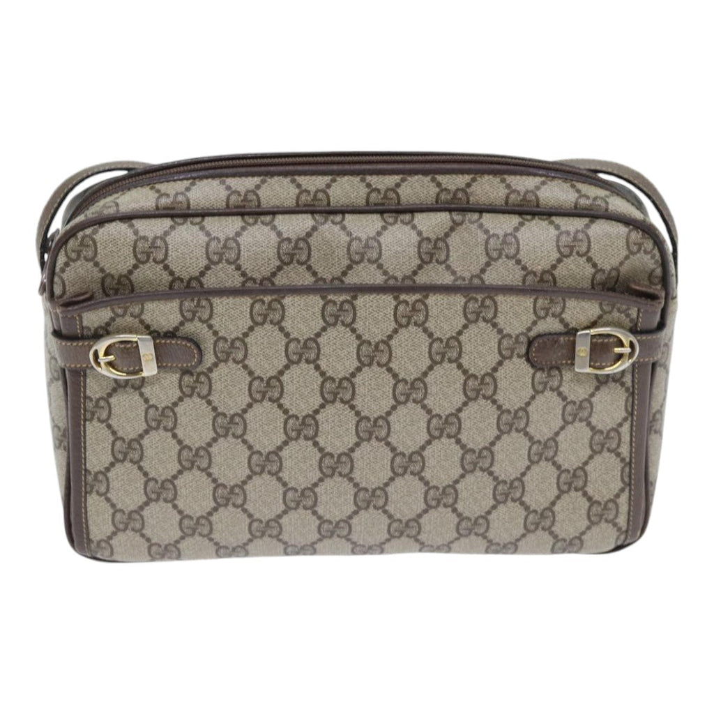 GUCCI GG Supreme Shoulder Bag PVC Leather Beige 001 115 0117 bs17951
