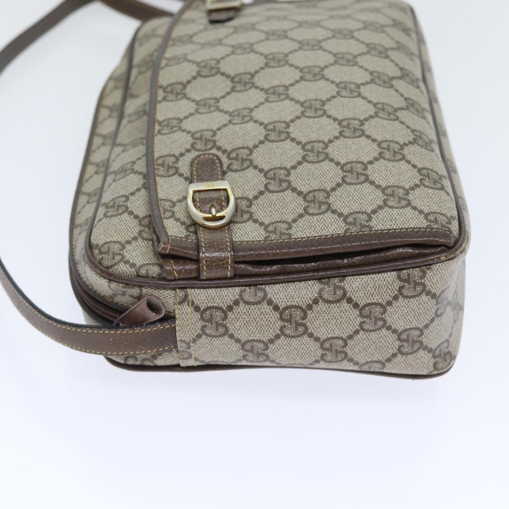 GUCCI GG Supreme Shoulder Bag PVC Leather Beige 001 115 0117 bs17951