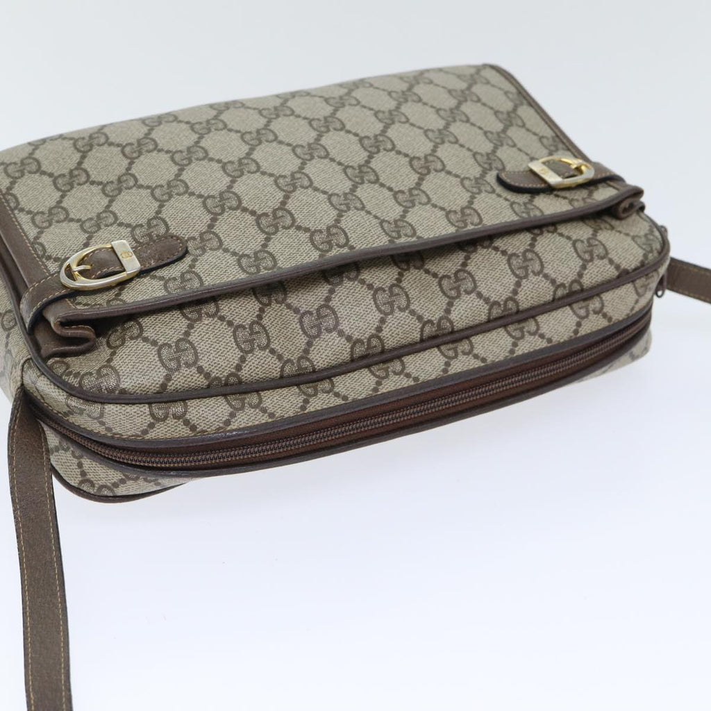 GUCCI GG Supreme Shoulder Bag PVC Leather Beige 001 115 0117 bs17951